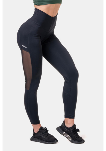 NEBBIA Mesh leggings with high waist black