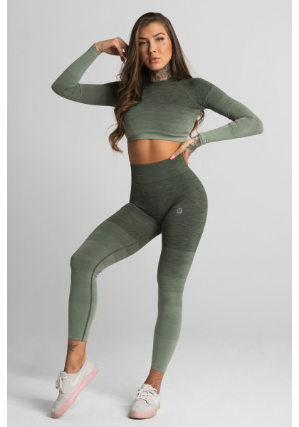 Seamless Fitness Leggings Khaki Ombre - Gym Glamour