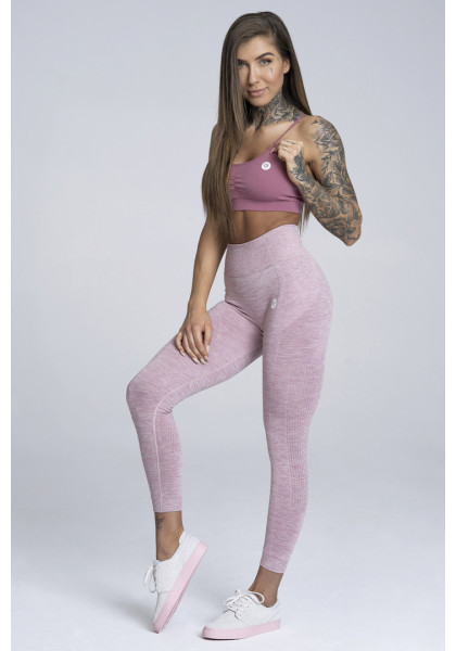 Seamless Fitness Leggings Pink Melange - Gym Glamour