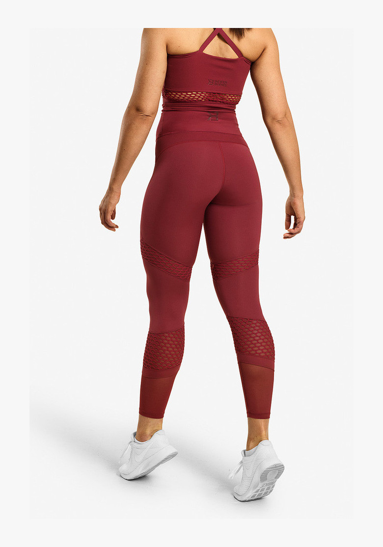 WAVERLY MESH SANGRIA RED Leggings - Better Bodies