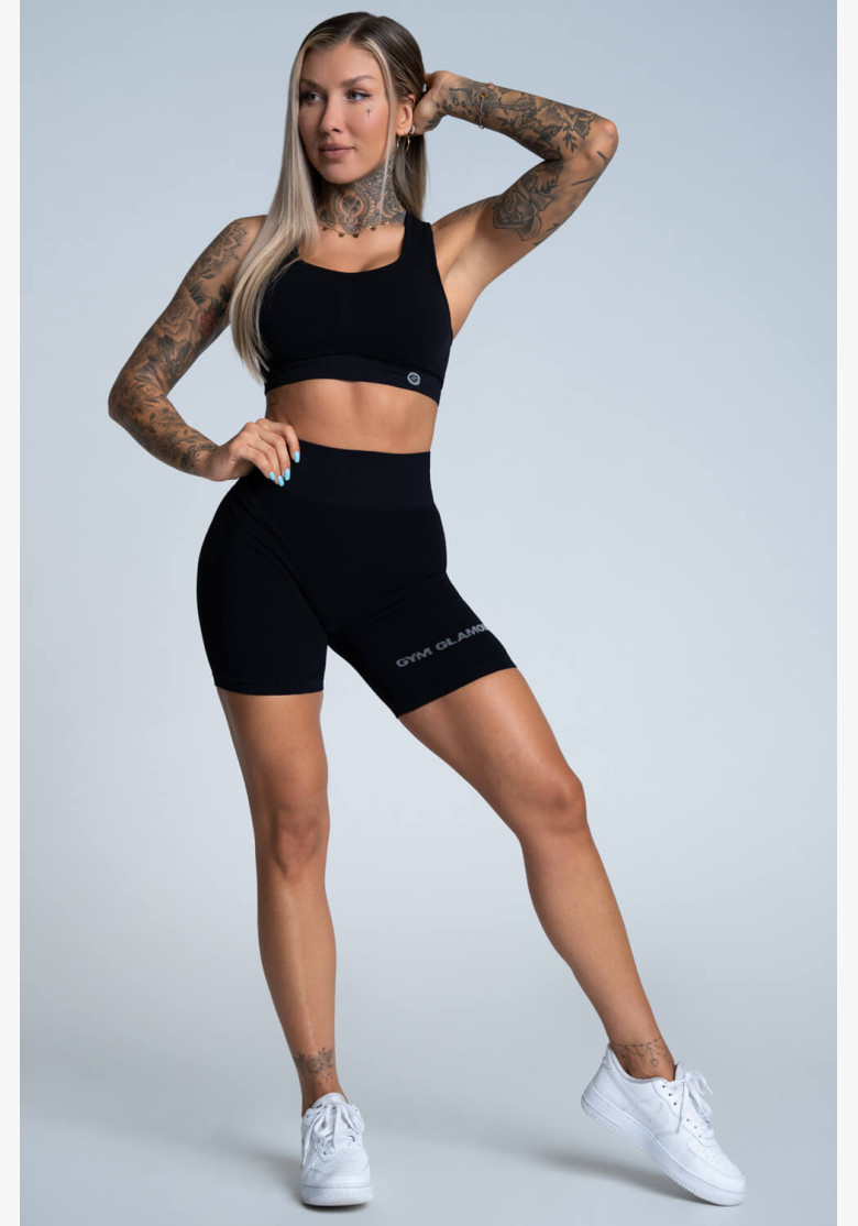 Gym Glamour Bikery Push Up Shorts Deep Black