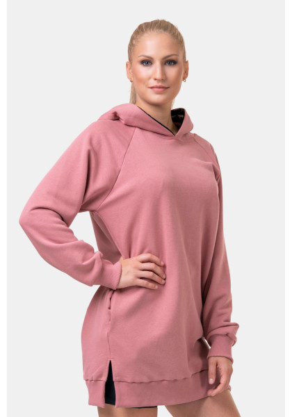 NEBBIA Long Everyday HERO hoodie pink