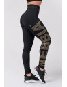 Gold Print are women's leggings designed for more intense sports training. The leggings have a high waisted cut.