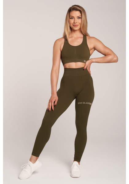 Gym Glamour Push Up Leggings Khaki