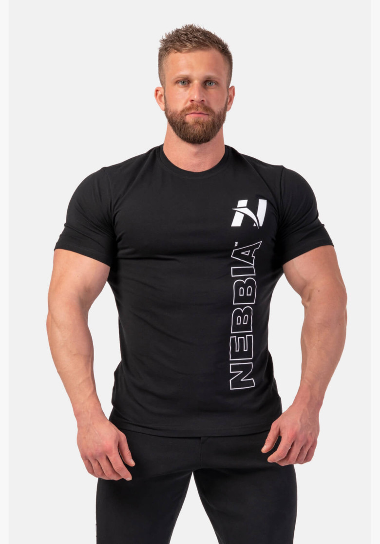 NEBBIA Vertical Logo NEBBIA T-shirt black