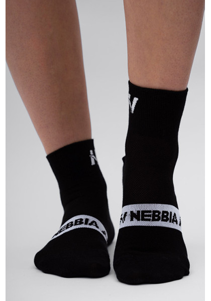 NEBBIA "EXTRA PUSH" crew socks black