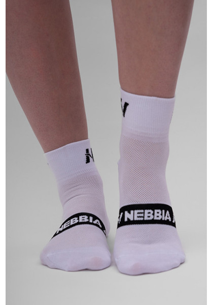 NEBBIA "EXTRA PUSH" crew socks white