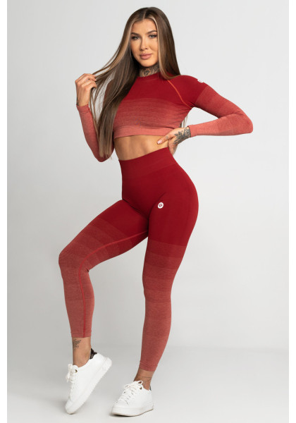 Gym Glamour Seamless Leggings Bordo Ombre