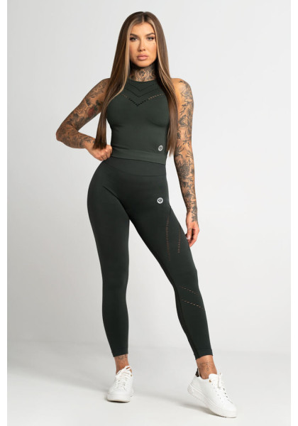 Gym Glamour Asymmetrical Deep Forest Leggings