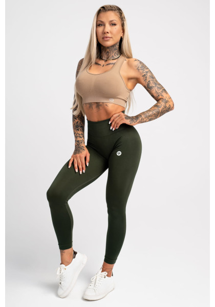 Gym Glamour Flexible Khaki Leggings