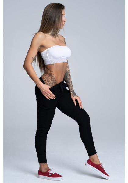 Gym Glamour Boyfriend Black Sweatpants