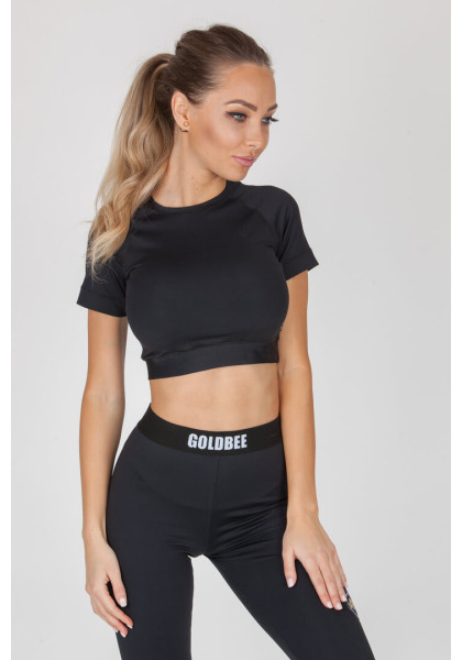 Crop-Top GoldBee Short Sleeve BeClassic Black