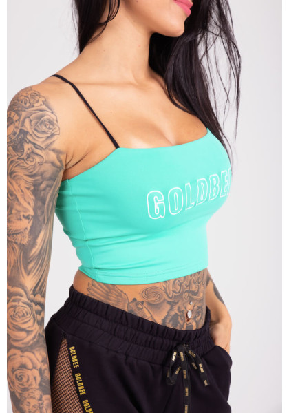 CropTop GoldBee Washington Logo Aqua Green