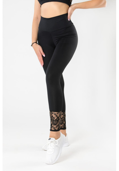 GoldBee Anastasiia Lace Black Leggings