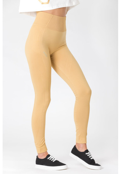 GoldBee BeSeamless Logo Pale Gold Leggings