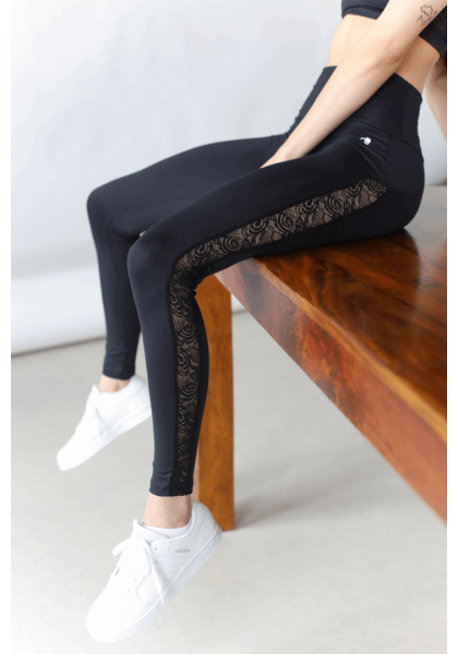 GoldBee Lace Line Black Leggings