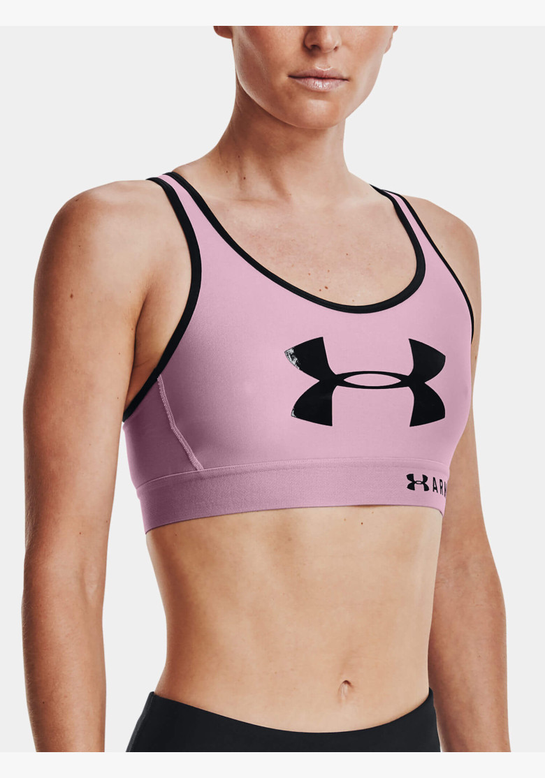 Under Armour Armour Mid Keyhole Bra Graphic Pink