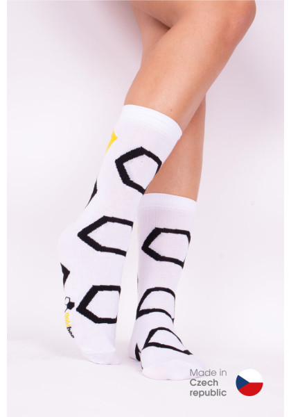 Socks GoldBee BeSox Honeycomb White