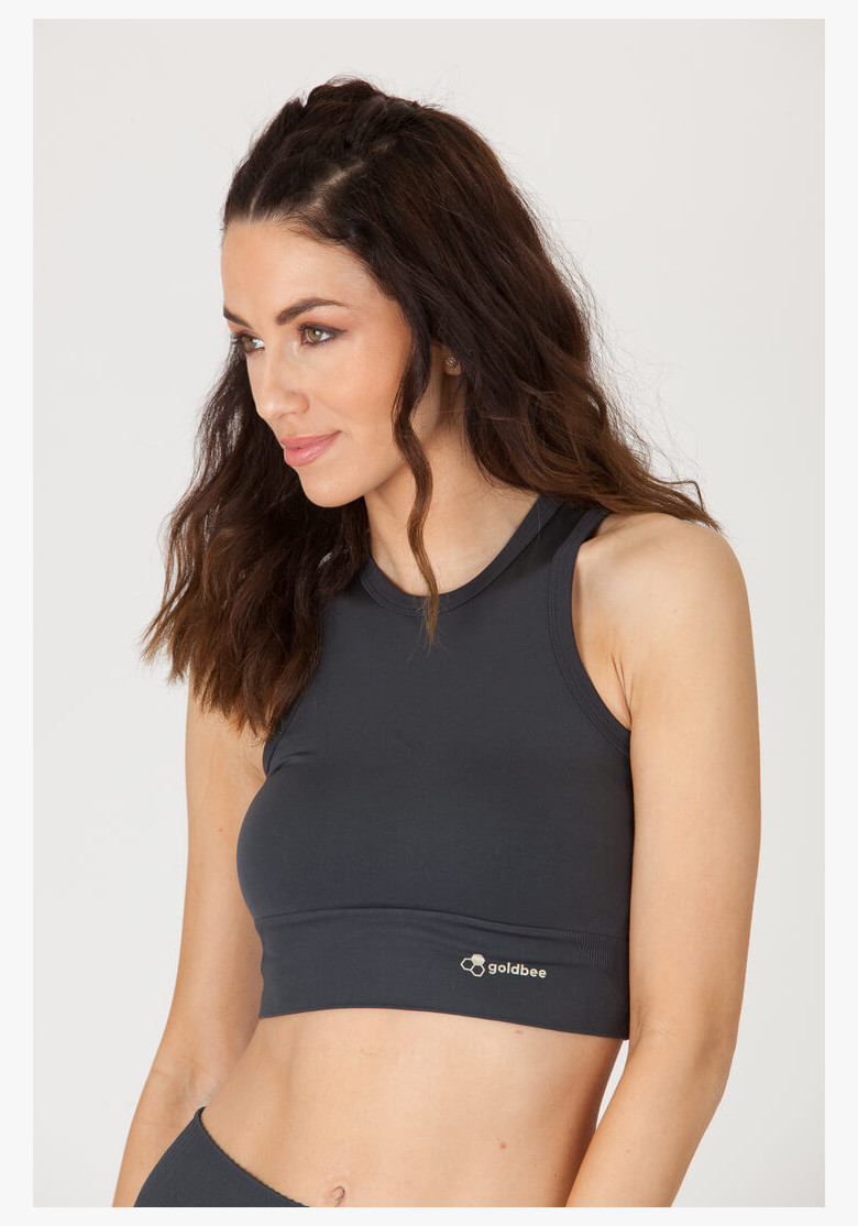 GoldBee BeTop Logo Black Sand Tank Top