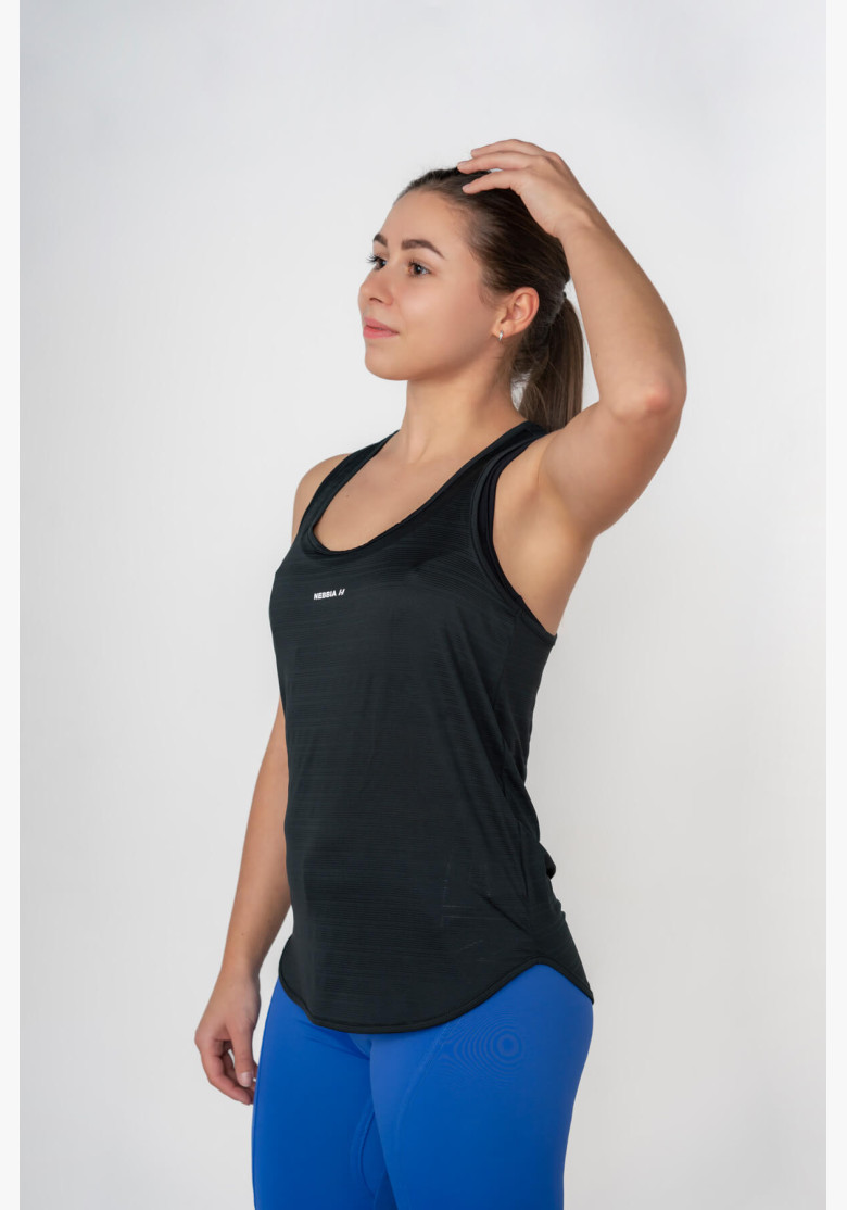 NEBBIA FIT Activewear Tank top "Airy" with reflective logo black