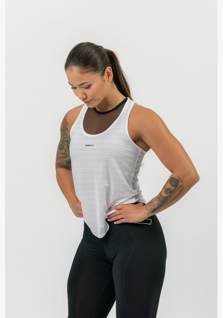 NEBBIA FIT Activewear Tank top "Airy" with reflective logo white