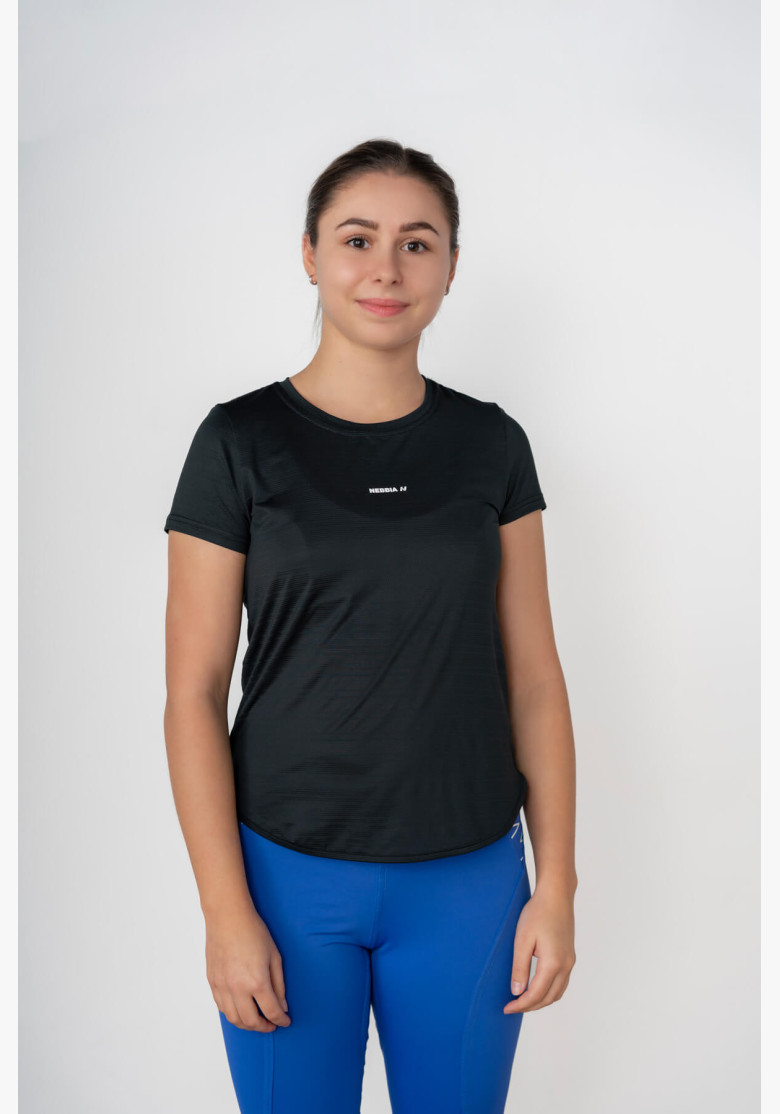 NEBBIA FIT Activewear T-shirt "Airy" with reflective logo black