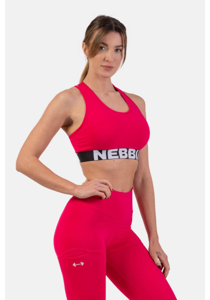 NEBBIA Sports bra with cross back cut pink