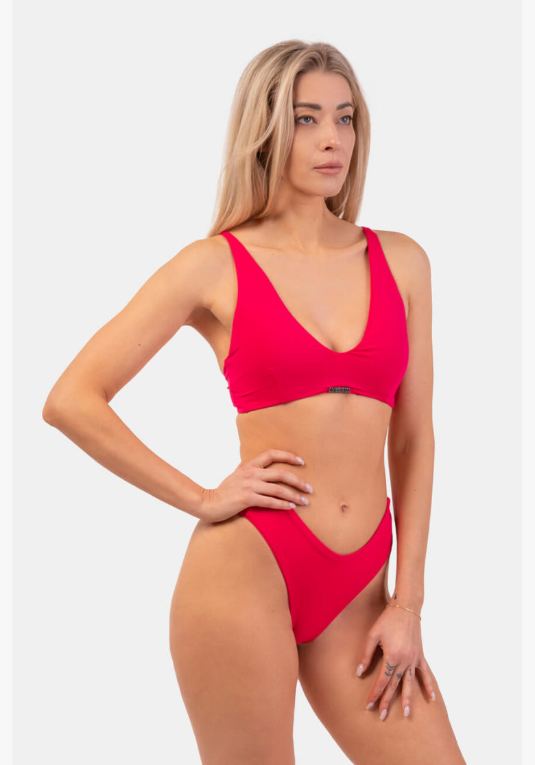 NEBBIA Triangle Bralette swimsuit with padding (top) red