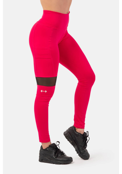 NEBBIA Sporty Leggings with high waist and side pocket pink