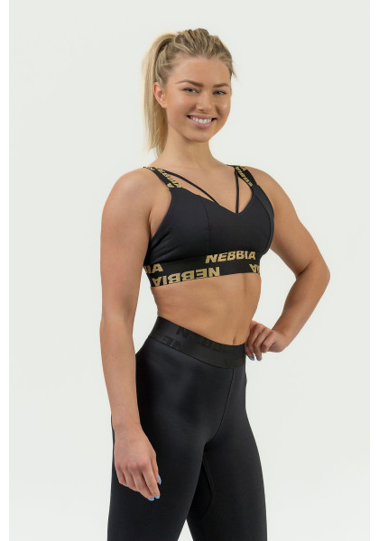 NEBBIA Women's reinforced sports bra NEBBIA INTENSE Iconic gold