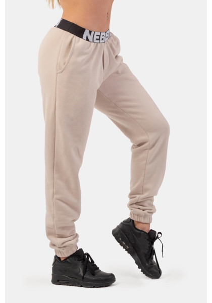 NEBBIA Sweatpants Iconic with NEBBIA elastic waistband beige