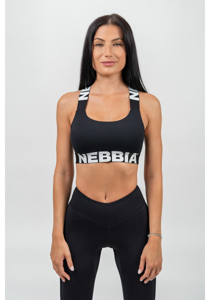 NEBBIA Sports bra with medium support ICONIC black