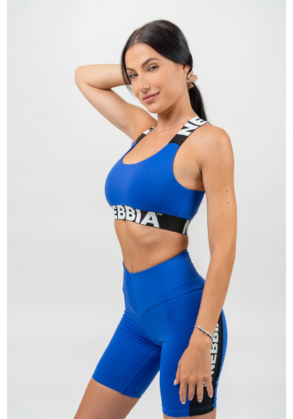 NEBBIA Sports bra with medium support ICONIC blue