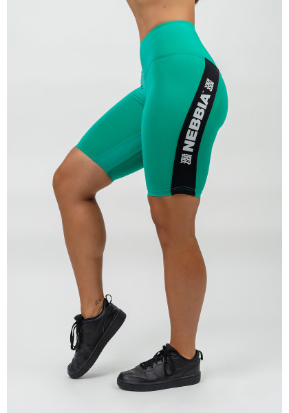 NEBBIA Cycling shorts with high waist ICONIC green