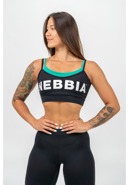 NEBBIA Double layer sports bra FLEX black