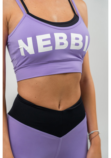 NEBBIA Double layer sports bra FLEX lilac