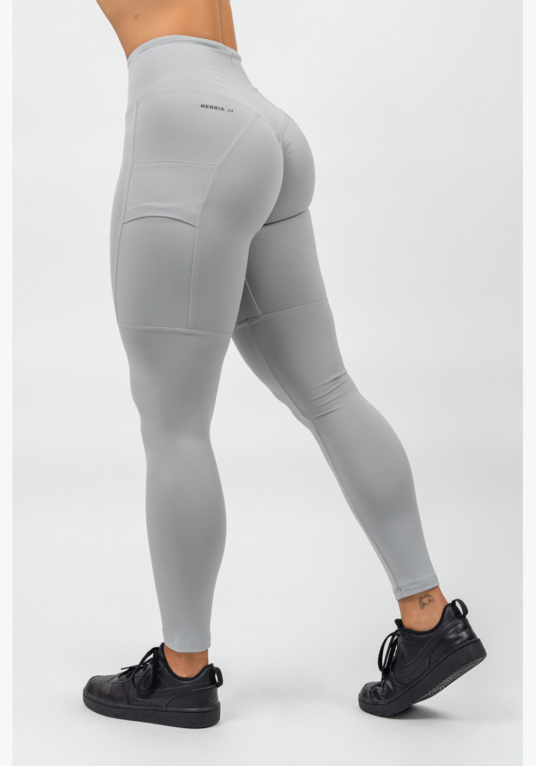 NEBBIA LEG DAY GOALS high waisted leggings grey