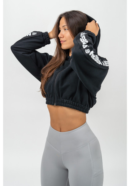 NEBBIA Crop hoodie ICONIC black