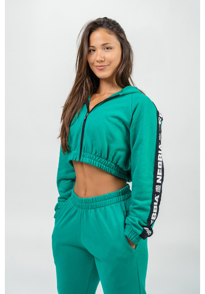 NEBBIA Crop hoodie ICONIC green