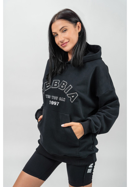 NEBBIA Oversize hoodie GYM RAT black