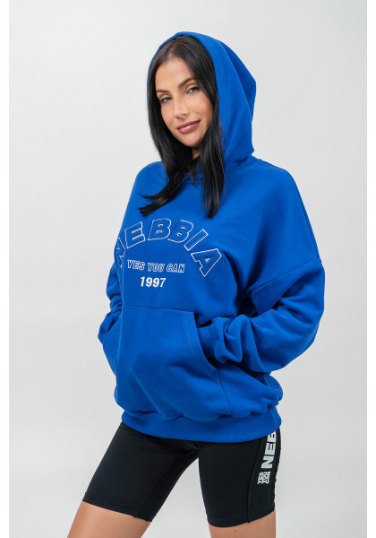 NEBBIA Oversize hoodie GYM RAT blue