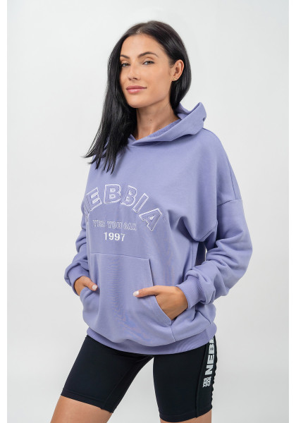 NEBBIA Oversize hoodie GYM RAT purple