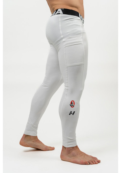 NEBBIA Fitness leggings with pocket DISCIPLINE white