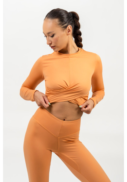 NEBBIA Crop top with long sleeves ELEVATED orange