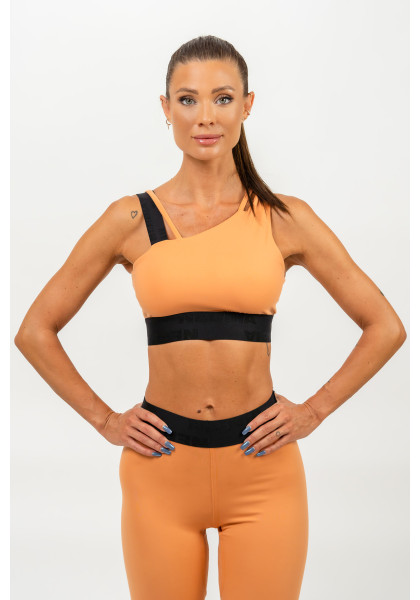 NEBBIA Asymmetric sports bra ELITE orange