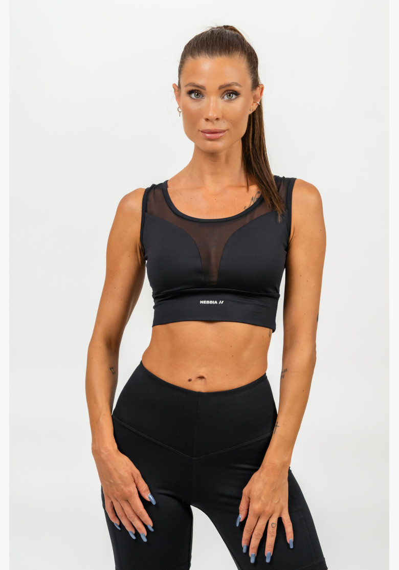 NEBBIA Sports bra with mesh PERFORMANCE black