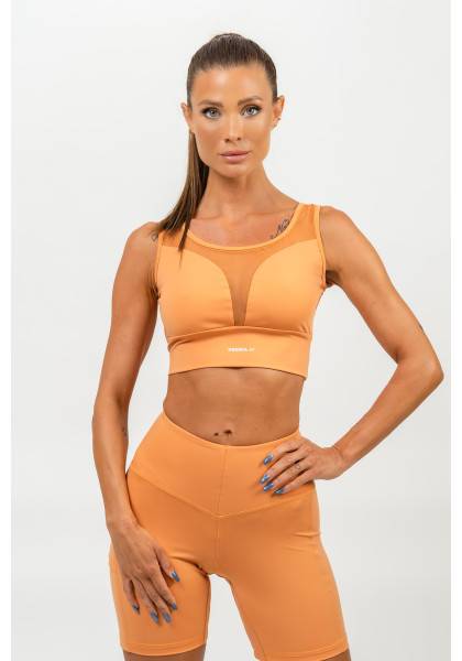 NEBBIA Sports bra with mesh PERFORMANCE orange