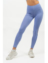 Women's leggings with mesh have a high waist in a "V" cut, which reliably keeps the leggings in place and prevents them from rolling up, while beautifully shaping the figure.