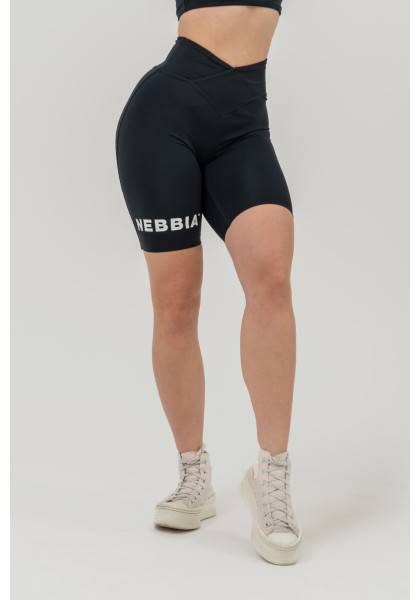 NEBBIA Leggings high waisted shorts 9″ SNATCHED black