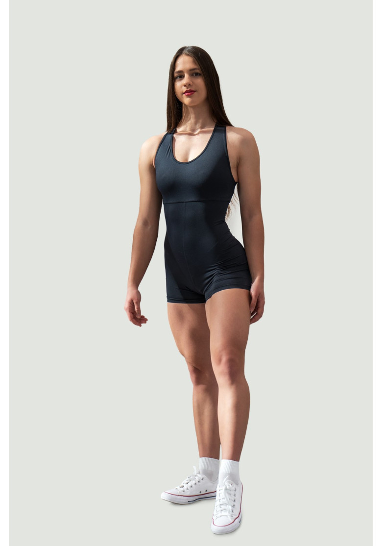 NEBBIA Sports jumpsuit short 5″ GYM RAT black